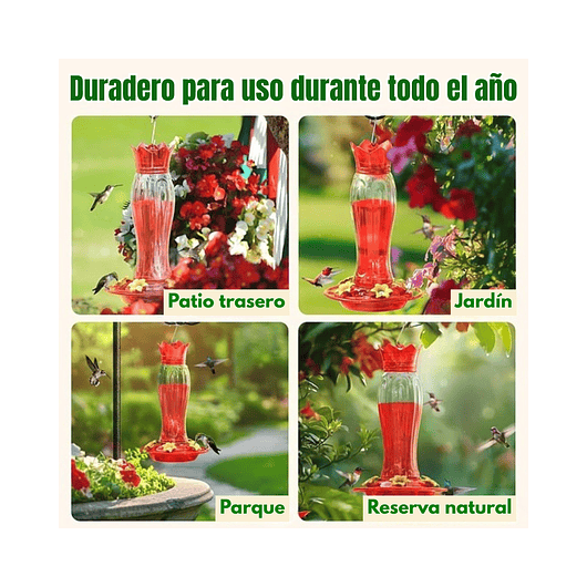 Bebedero Aves Colibríes Plástico Colgante Para Jardín x2 unidades 7