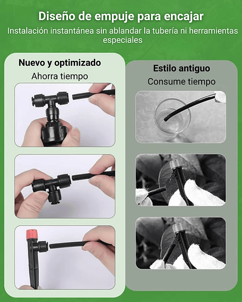 Kit De Sistema De Riego Por Goteo Para Plantas Jardin Huerto x15 Mts De Conexión Rápida