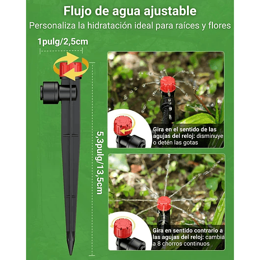 Kit De Sistema De Riego Por Goteo Para Plantas Jardin Huerto x15 Mts De Conexión Rápida 4