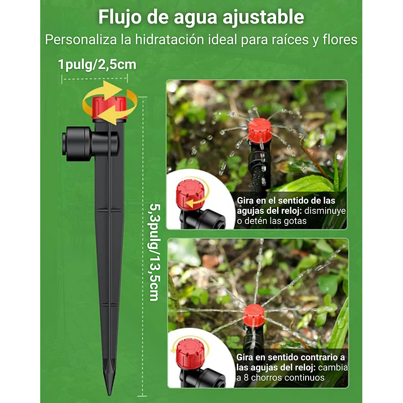 Kit De Sistema De Riego Por Goteo Para Plantas Jardin Huerto x15 Mts De Conexión Rápida 4