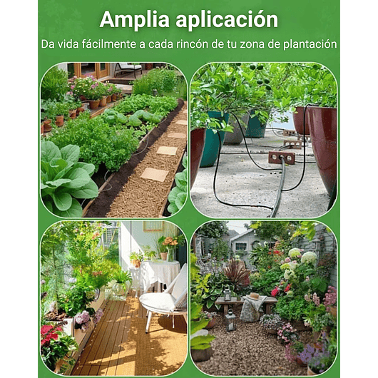 Kit De Sistema De Riego Por Goteo Para Plantas Jardin Huerto x15 Mts De Conexión Rápida 6
