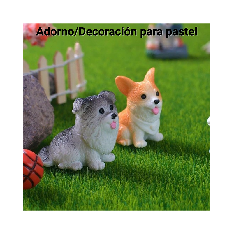 Set Figuras Decorativas de Terrarios Mini Perros en Resina 2