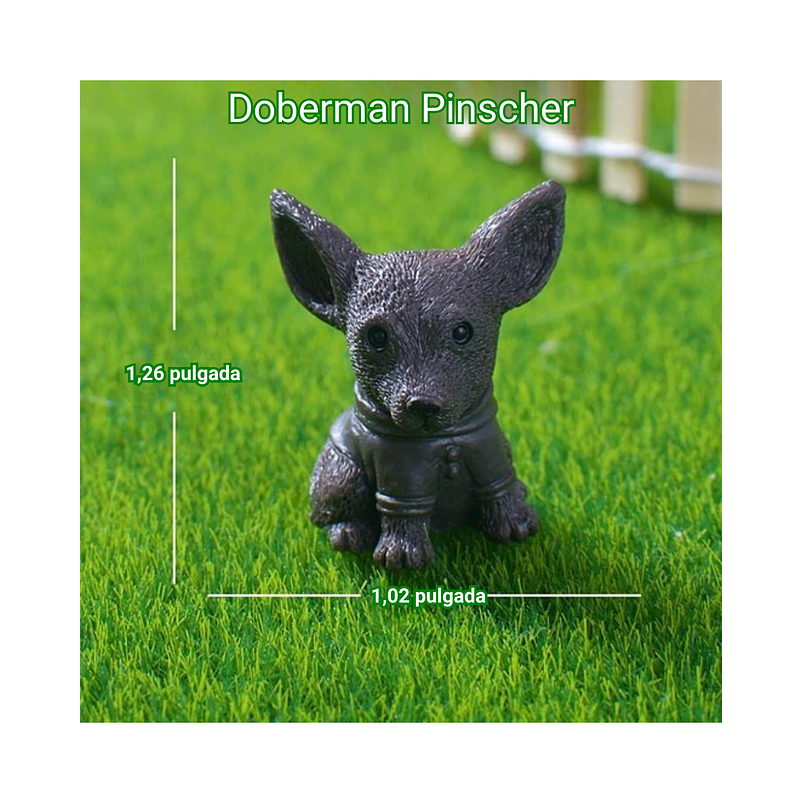 Set Figuras Decorativas de Terrarios Mini Perros en Resina 6