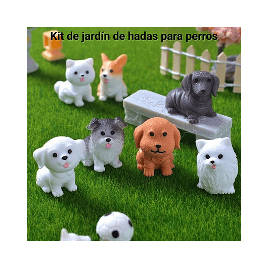 Set Figuras Decorativas de Terrarios Mini Perros en Resina 7