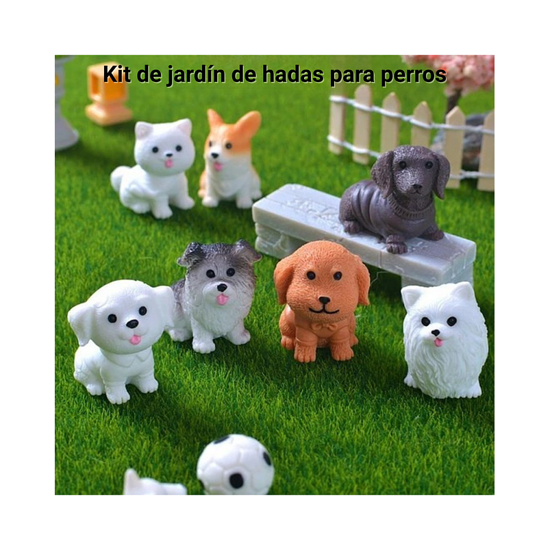 Set Figuras Decorativas de Terrarios Mini Perros en Resina 7