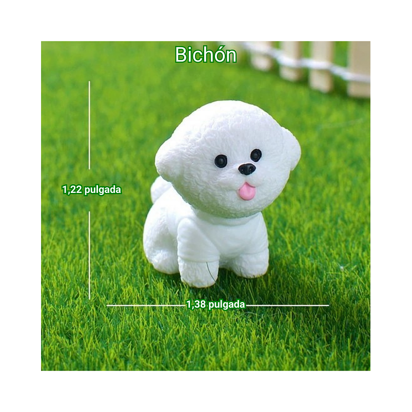 Set Figuras Decorativas de Terrarios Mini Perros en Resina 9