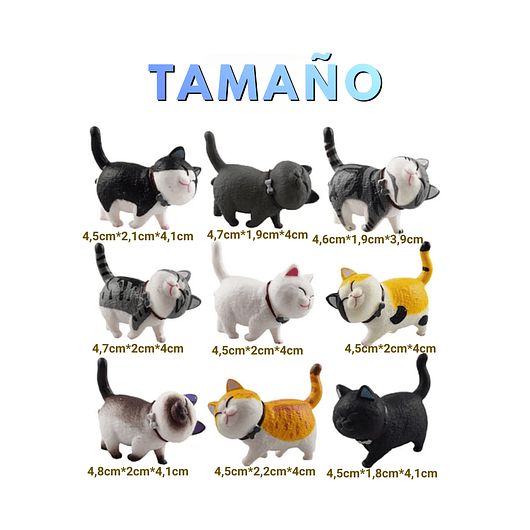 Set Figuras Decorativas De Terrarios Mini Gatos en Resina 2