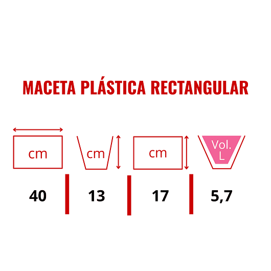 Maceta Plástica Rectangular X2 Und Jardinera X40cm De Largo 11