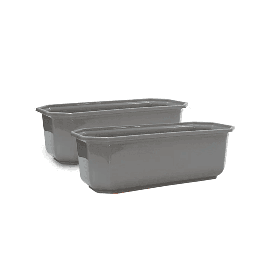 Maceta Plástica Rectangular X2 Und Jardinera X40cm De Largo 8