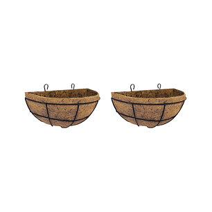 Canasta Plantas Pared x2 Unidades más nido Coco x40cm Media Luna