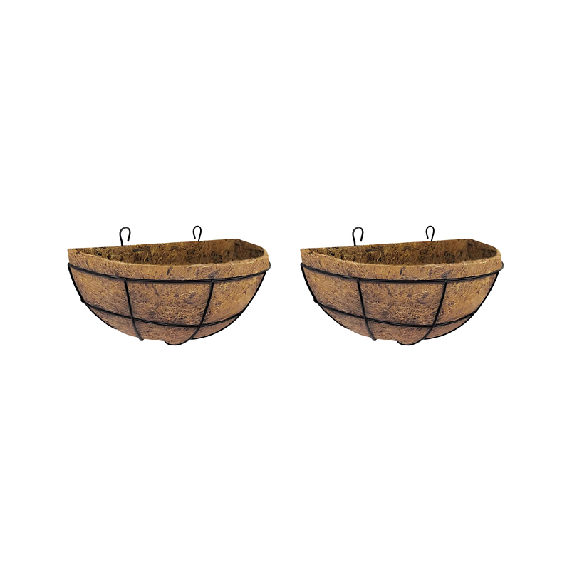 Canasta Plantas Pared x2 Unidades más nido Coco x40cm Media Luna 1