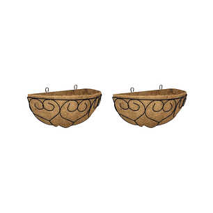 Canasta Plantas Pared X2 Und + Nido Coco Corazón X40cm