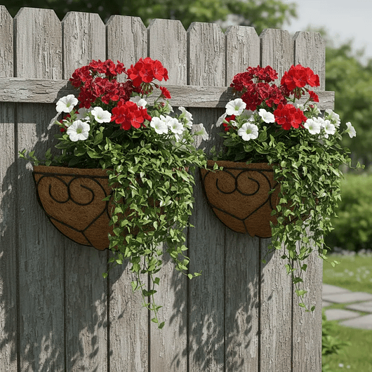 Canasta Plantas Pared X2 Und + Nido Coco Corazón X40cm 3