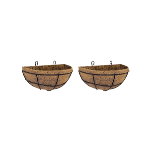 Canasta Plantas Pared x2 Unidades más nido Coco x30cm Media Luna