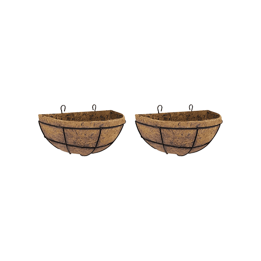 Canasta Plantas Pared X2 Und +nido Coco X30cm Media Luna 1