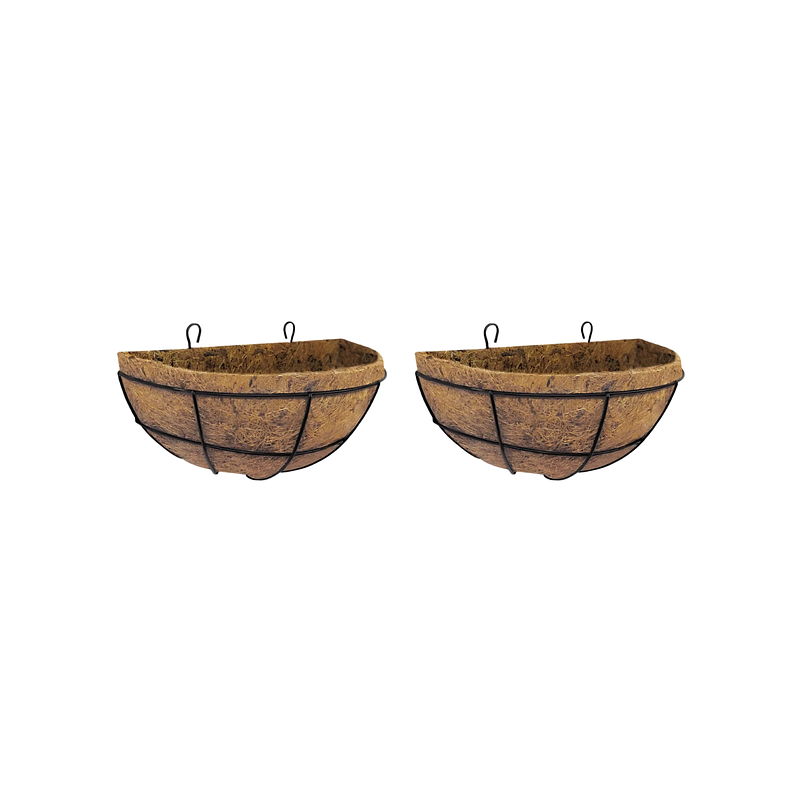 Canasta Plantas Pared x2 Unidades más nido Coco x30cm Media Luna 1