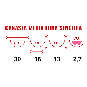 Canasta Plantas Pared x2 Unidades más nido Coco x30cm Media Luna