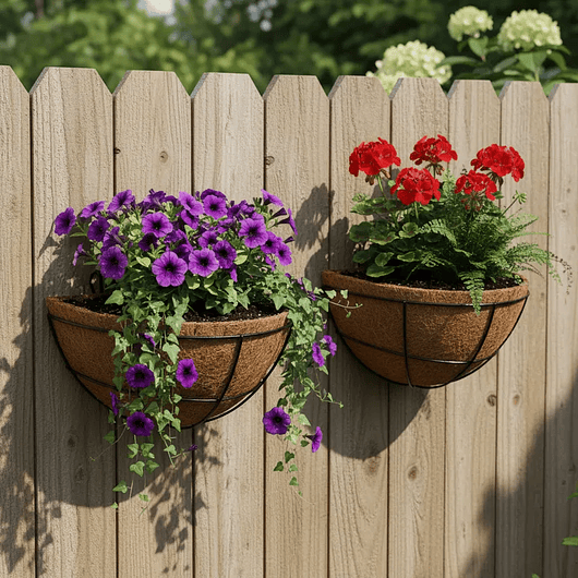 Canasta Plantas Pared X2 Und +nido Coco X30cm Media Luna 3