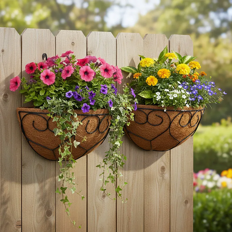 Canasta Plantas Pared x2 Unidades más nido Coco Corazón x30cm 3