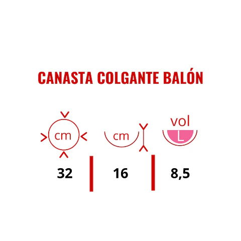 Canasta Colgante Balón x2 Unidades más nido De Coco x32cm Diam
