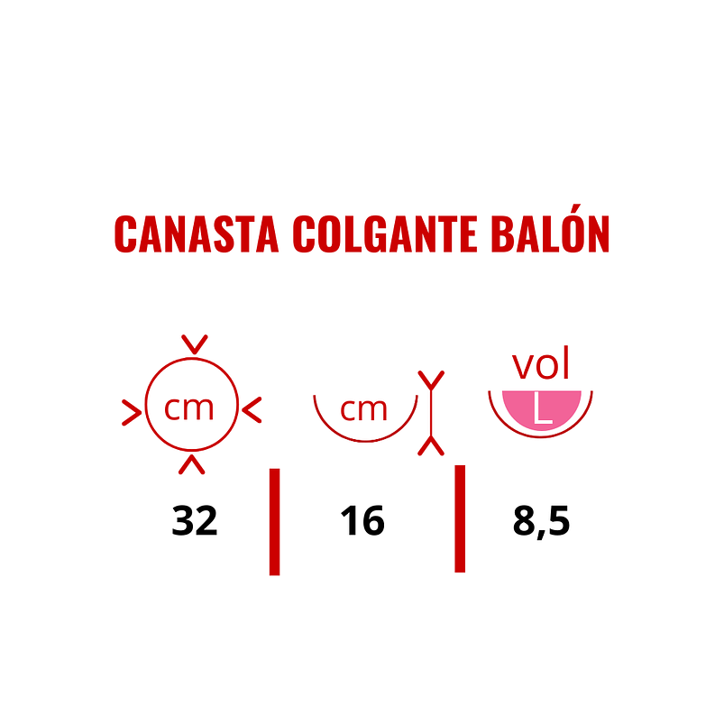 Canasta Colgante Balón x2 Unidades más nido De Coco x32cm Diam 2