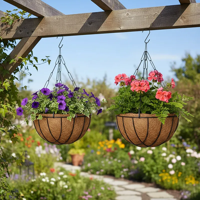 Canasta Colgante Balón Para Plantas Más Nido De Coco 32cm Diámetro 3