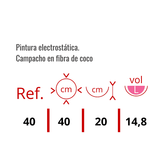 Canasta De Colgar X2 Und +nido De Coco X40cm Diáme Mate 2