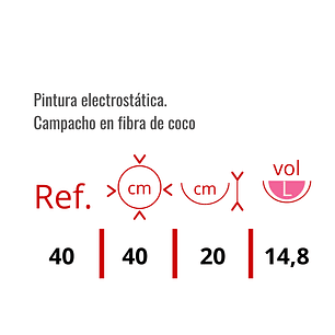 Canasta De Colgar Plantas más nido De Coco x40 Cms Diámetro Mate