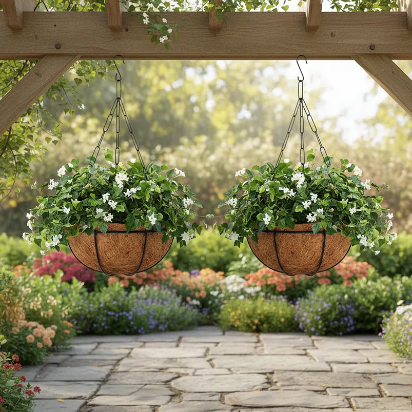 Canasta De Colgar Plantas más nido De Coco x40 Cms Diámetro Mate 3