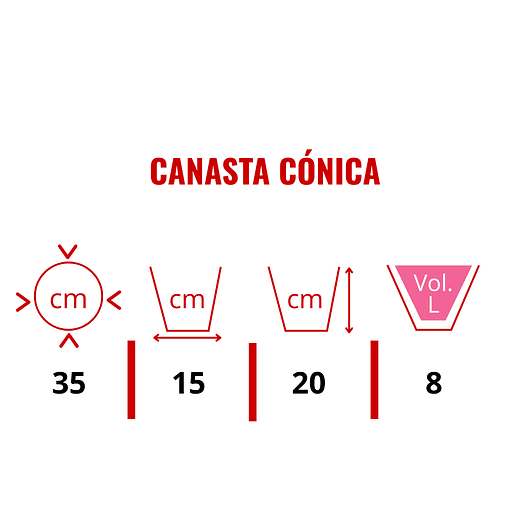 Canasta Cónica De Colgar X2 Und +nido De Coco X35cm Díam 2