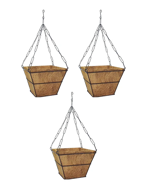 Canasta De Colgar x3 Unidades más Nido de Coco Cuadrado 18cm