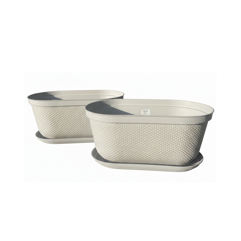 Maceta Plástica x2 Unidades Jardinera x40cm Largo más Plato 5