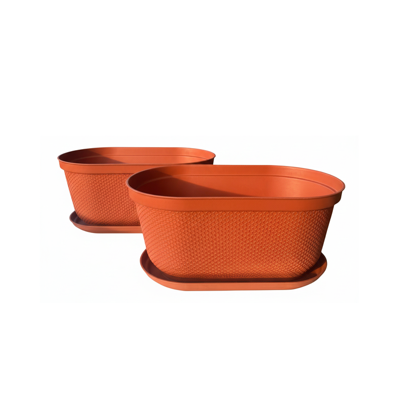 Maceta Plástica x2 Unidades Jardinera x40cm Largo más Plato 1