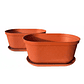 Maceta Plástica X2 Und Jardinera X40cm Largo + Plato - Miniatura 1