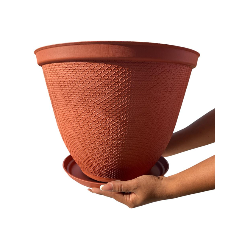 Maceta Plástica De Plantas x2 Unidades 35cm Diámetro más Plato 3