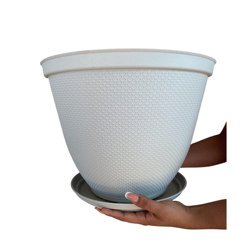 Maceta Plástica De Plantas x2 Unidades 35cm Diámetro más Plato 9