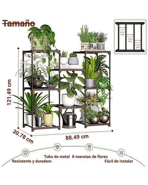 Soporte Metalico Para Plantas Interior Decorativo Multi Proposito