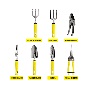 Juego Herramientas de Jardíneria Con Delantal y Bolsa Organizadora
