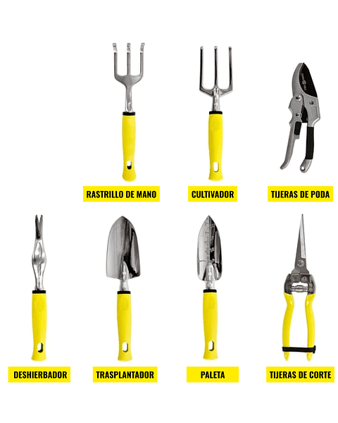 Juego Herramientas de Jardíneria Con Delantal y Bolsa Organizadora