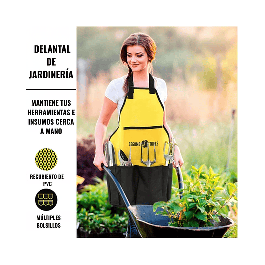 Juego Herramientas de Jardíneria Con Delantal y Bolsa Organizadora 3