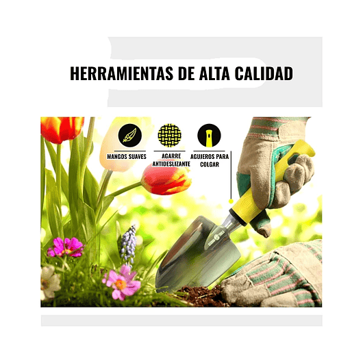Juego Herramientas de Jardíneria Con Delantal y Bolsa Organizadora 4