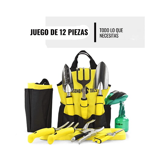 Juego Herramientas de Jardíneria Con Delantal y Bolsa Organizadora 7