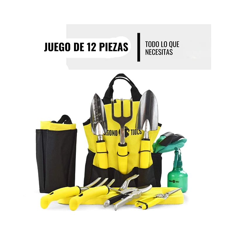 Juego Herramientas de Jardíneria Con Delantal y Bolsa Organizadora 7