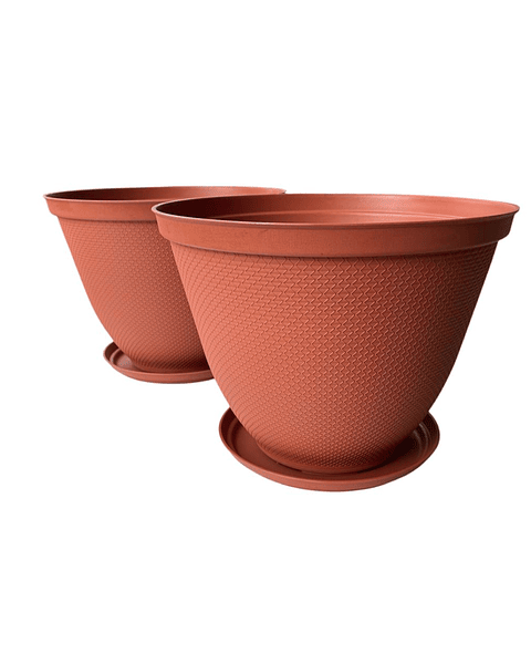 Maceta Plástica De Plantas x2 Unidades 30cm Diámetro más Plato