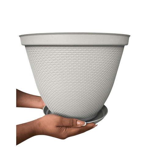 Maceta Plástica De Plantas x2 Unidades 30cm Diámetro más Plato 9