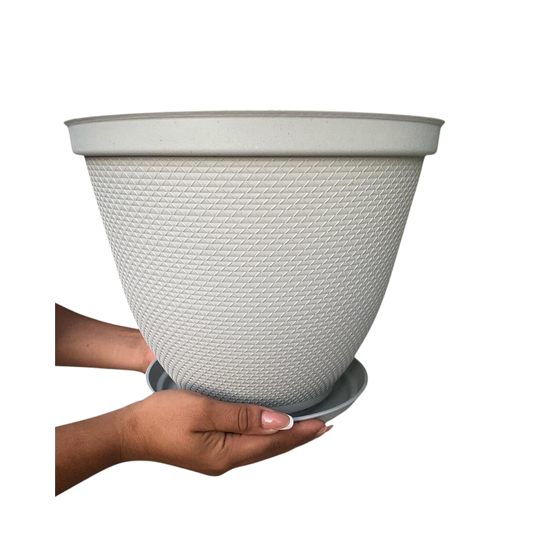 Maceta Plástica De Plantas x2 Unidades 30cm Diámetro más Plato 9