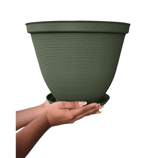 Maceta Plástica De Plantas x2 Unidades 30cm Diámetro más Plato 8