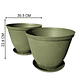 Maceta Plástica De Plantas x2 Unidades 30cm Diámetro más Plato - Miniatura 4