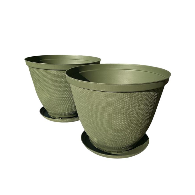 Maceta Plástica De Plantas x2 Unidades 30cm Diámetro más Plato 3