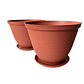 Maceta Plástica De Plantas x2 Unidades 25cm Diámetro más Plato - Miniatura 1